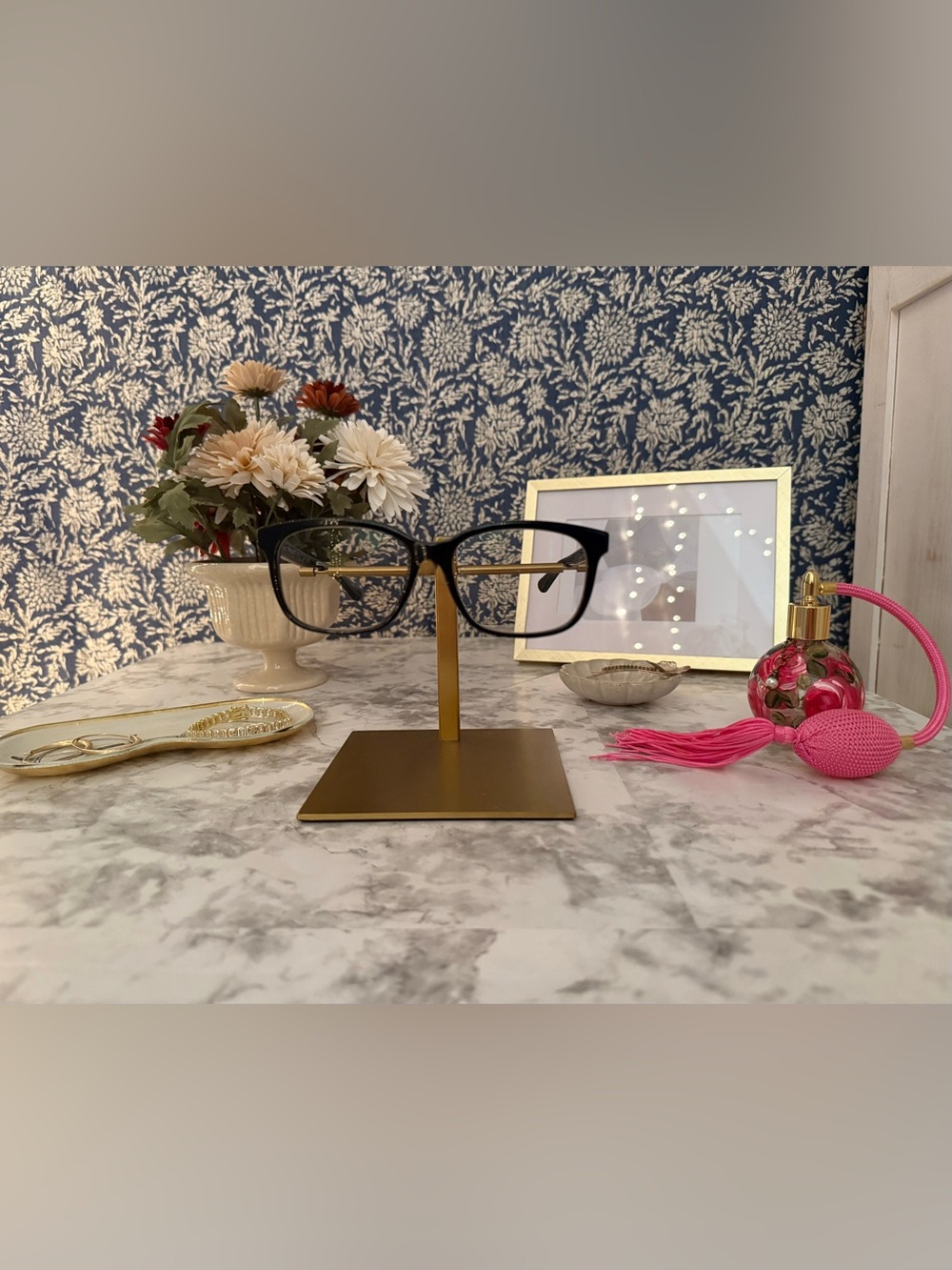 Original Gucci Black Eyeglasses with Burgundy Glitter Arms